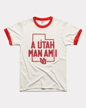 A Utah Man Am I White & Red Unisex Ringer