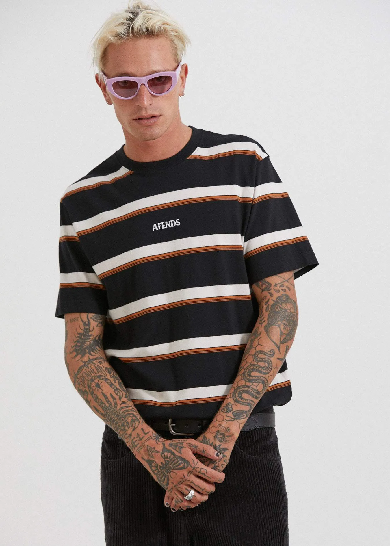 Afends Mens Death Ramps - Retro Fit Tee - Black