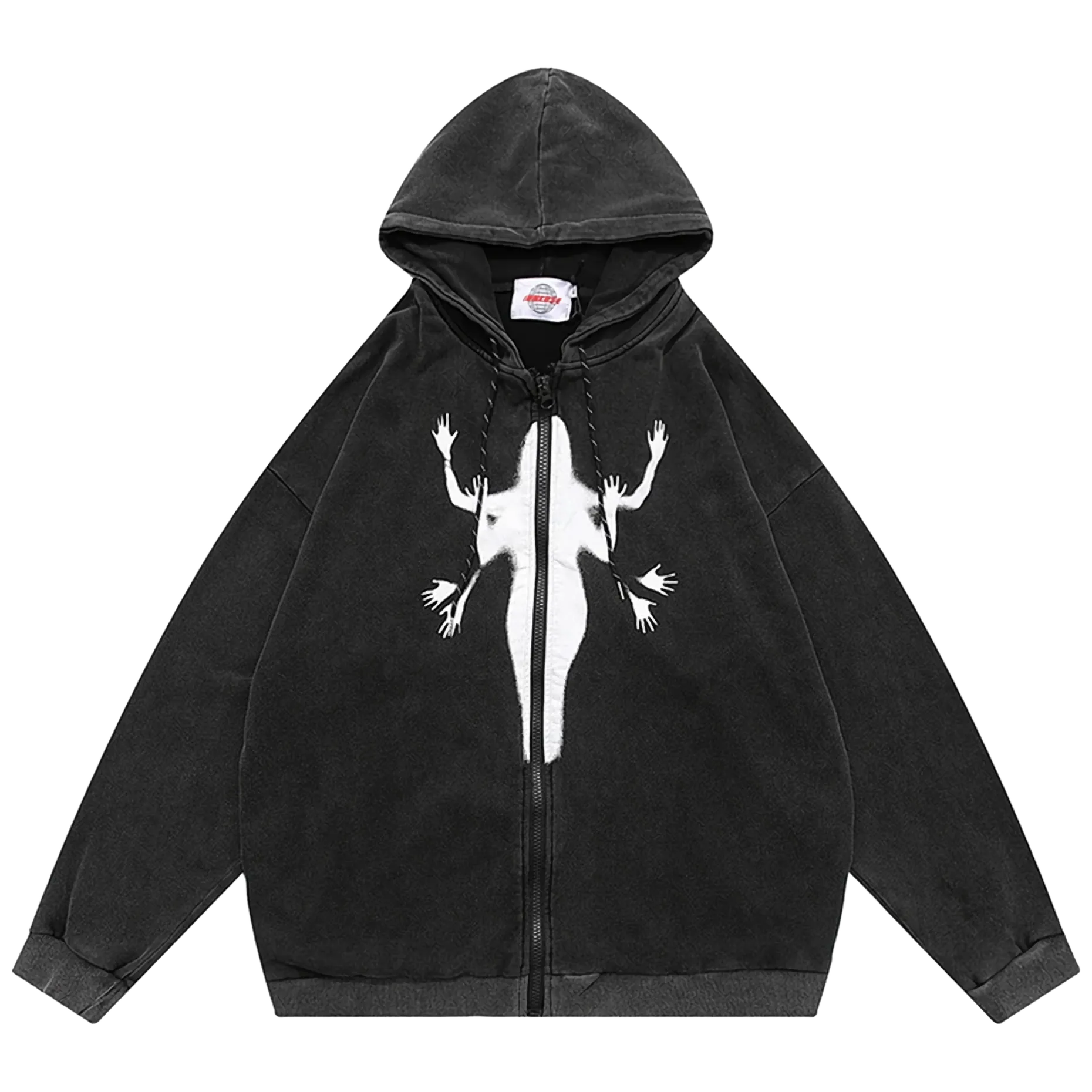 Extreme Aesthetic 'Shadow' Zip-Up Cotton Hoodie