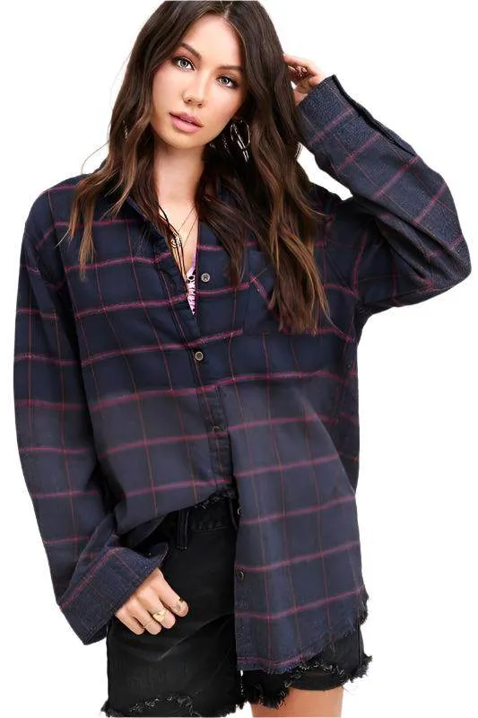 Kayla Long Plaid Shirt