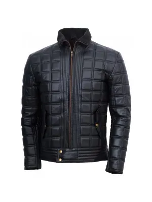 Men’s Block Quilted Leather Jacket