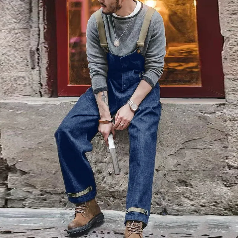 Men's Vintage Denim Overalls 46127864Y