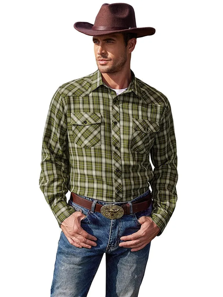 Plaid Long Sleeve Casual Shirt with Pockets (US Only)