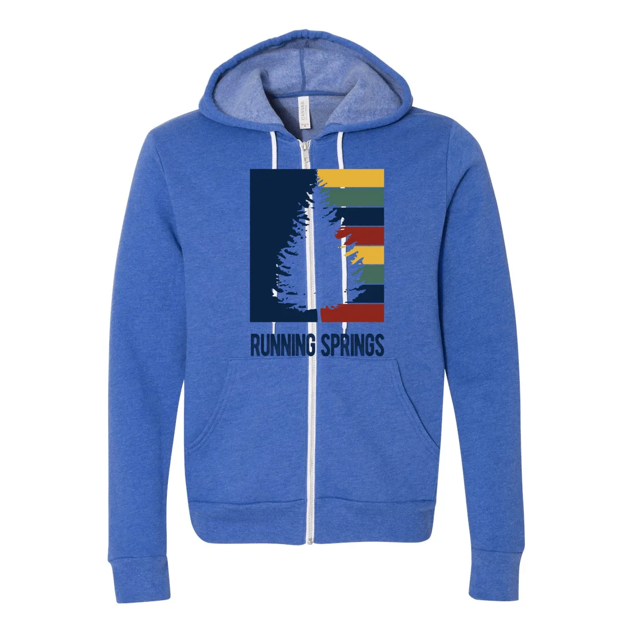 Running Springs Striped Tree - Zip-up Hoodie