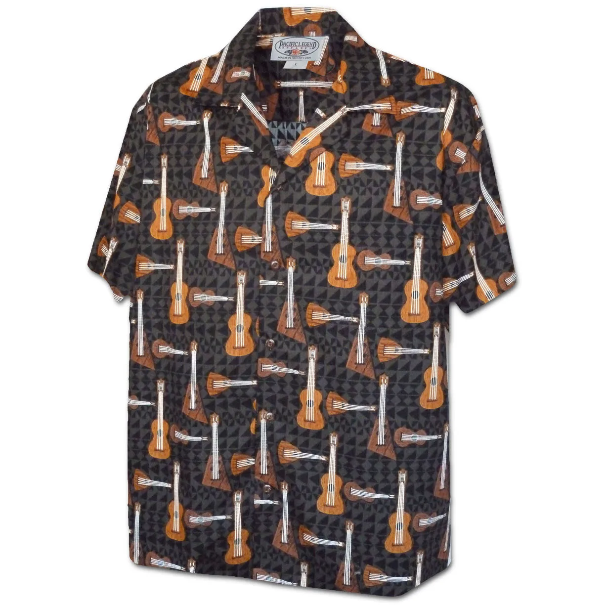 Ukulele Time Black Hawaiian Shirt