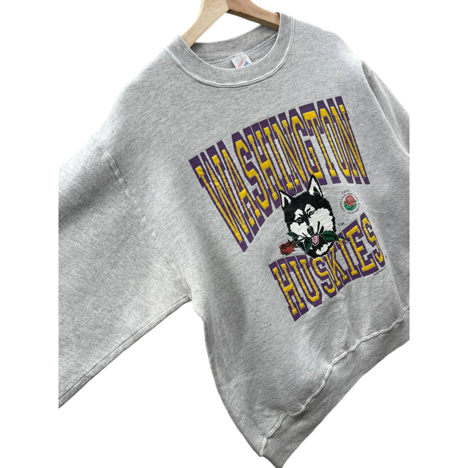 Vintage 1991 Washington Huskies Rose Bowl College Football Crewneck